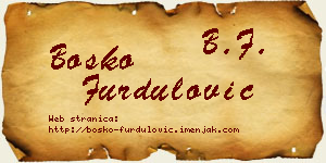 Boško Furdulović vizit kartica